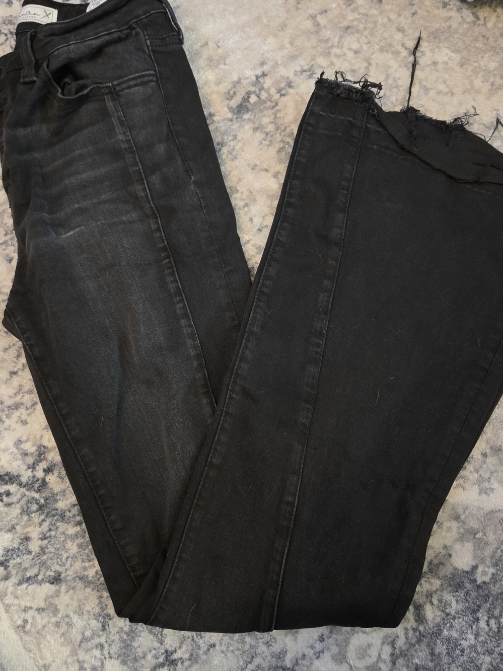 KanCan Black Women's Frayed Hem Belled Jeans